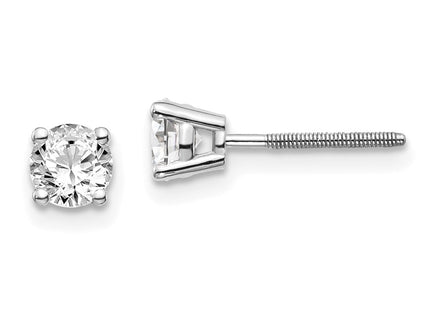14k White Gold Earrings Style ST4 - Classique Jewelry Inc.