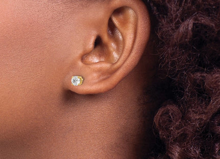 14k Yellow Gold Earrings Style ST3 - Classique Jewelry Inc.