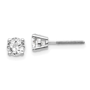 14K White Gold . SI3 G-I Diamond Stud Thread on/off Post Earrings (Style ST3-75W)