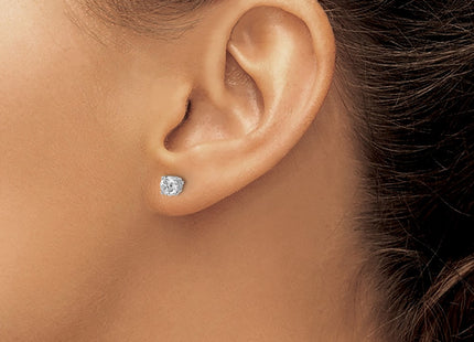14k White Gold Earrings Style ST3 - Classique Jewelry Inc.