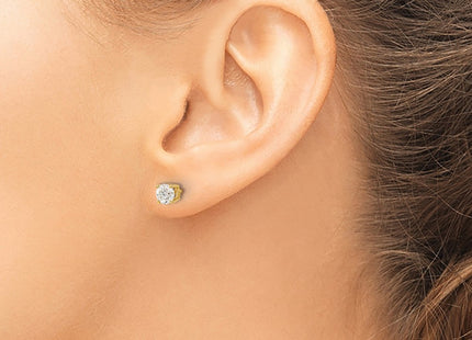 14k Yellow Gold Earrings Style ST3 - Classique Jewelry Inc.
