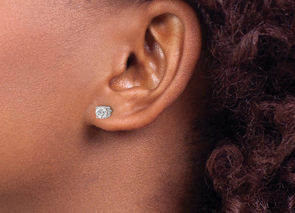 14k White Gold Earrings Style ST3 - Classique Jewelry Inc.