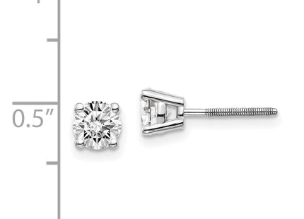 14K White Gold . SI3 G-I Diamond Stud Thread on/off Post Earrings (Style ST3-95W)