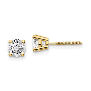 14K Yellow Gold .. SI3 G-I Diamond Stud Thread on/off Post Earrings (Style ST3-95)