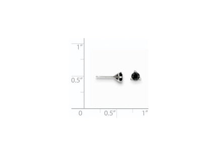 14k White Gold 1/ Black Diamond Stud Earrings (Style STBK-25W)
