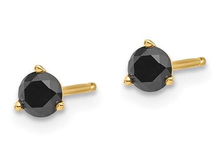 14K white gold diamond stud earrings, alternate view
