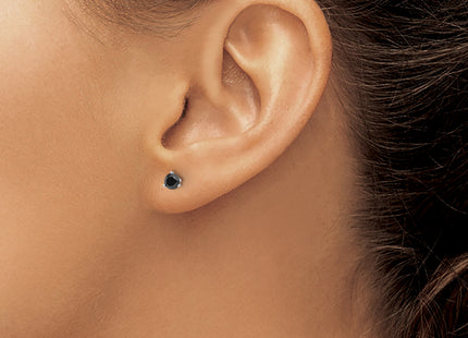 14k White Gold 3/ Black Diamond Stud Earrings, 4 x 4mm