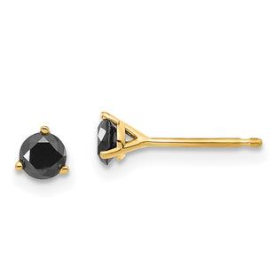 14k 3/ Black Diamond Stud Earrings (Style STBK-40)