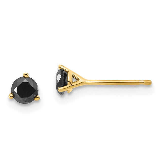 14k 3/ Black Diamond Stud Earrings