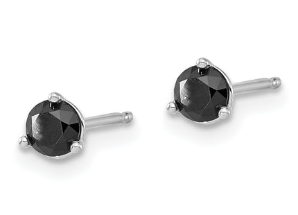 14k White Gold 1/ Black Diamond Stud Earrings, 5 x 5mm