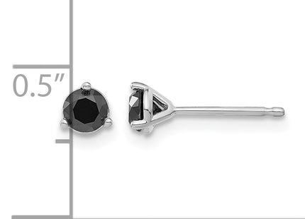 14k White Gold 1/ Black Diamond Stud Earrings, 5 x 5mm