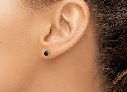 14k White Gold 3/ Black Diamond Stud Earrings (Style STBK-75W)