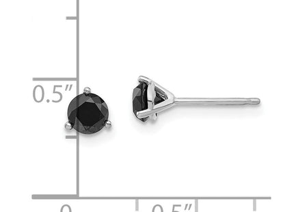 14k White Gold 3/ Black Diamond Stud Earrings (Style STBK-75W)