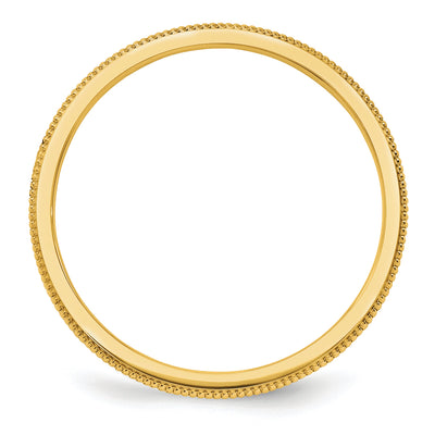 14K Yellow Gold Milgrain Stackable Band Size