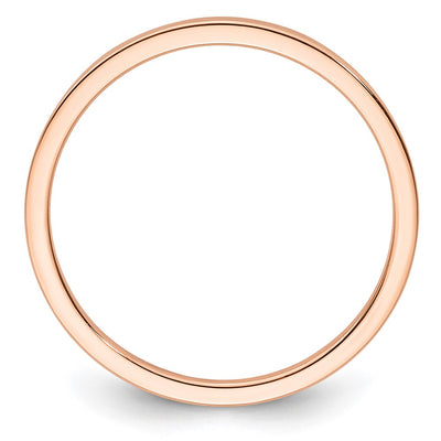 14K Rose Gold Flat Polished Stackable Band Size