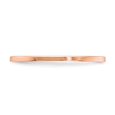 14K Rose Gold Flat Polished Stackable Band Size
