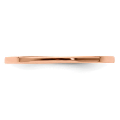 14K Rose Gold Flat Polished Stackable Band Size