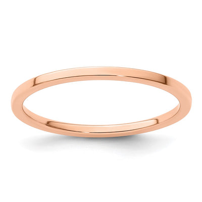 14K Rose Gold Flat Polished Stackable Band Size