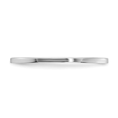 14K White Gold Flat Polished Stackable Band Size