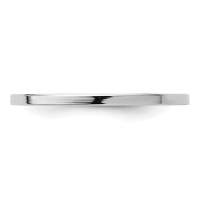 14K White Gold Flat Polished Stackable Band Size