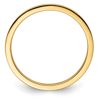 14K Yellow Gold Flat Polished Stackable Band Size