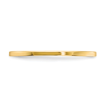 14K Yellow Gold Flat Polished Stackable Band Size