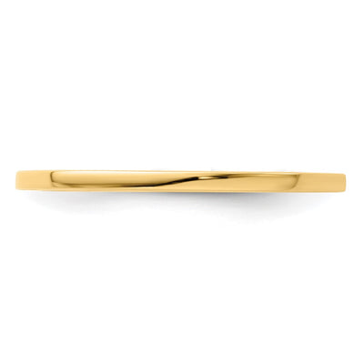 14K Yellow Gold Flat Polished Stackable Band Size