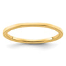 14K Yellow Gold Flat Polished Stackable Band Size 4.5