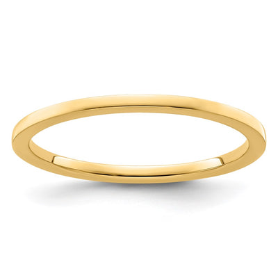 14K Yellow Gold Flat Polished Stackable Band Size