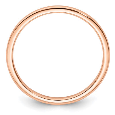 14K Rose Gold Half Round Polished Stackable Band