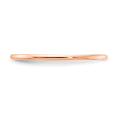 14K Rose Gold Half Round Polished Stackable Band