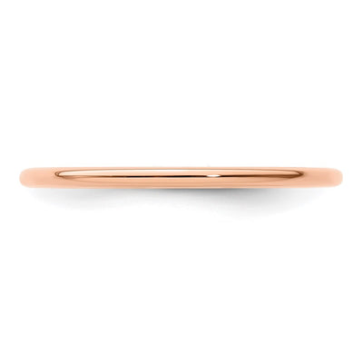 14K Rose Gold Half Round Polished Stackable Band