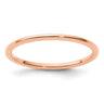 14K Rose Gold Half Round Polished Stackable Band Size 9.5