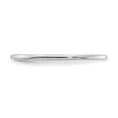 14K White Gold Half Round Polished Stackable Band Size