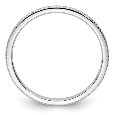 14K White Gold Beaded Stackable Band
