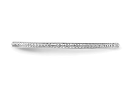 14K white gold stackable band, another view