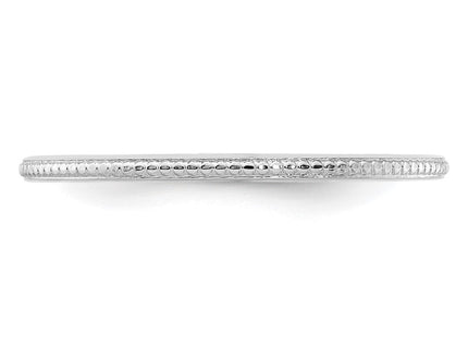 14K white gold stackable band, further view