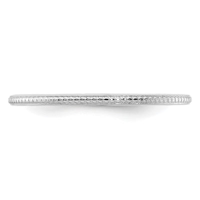 14K White Gold Beaded Stackable Band