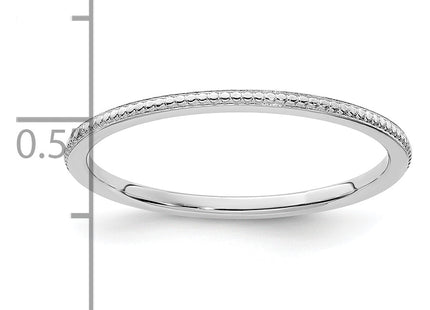 14K White Gold Beaded Stackable Band