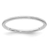 14K White Gold Beaded Stackable Band Size 9.5