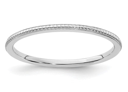 14K white gold stackable band