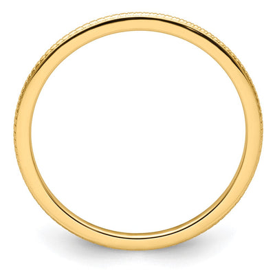 14K Yellow Gold Beaded Stackable Band