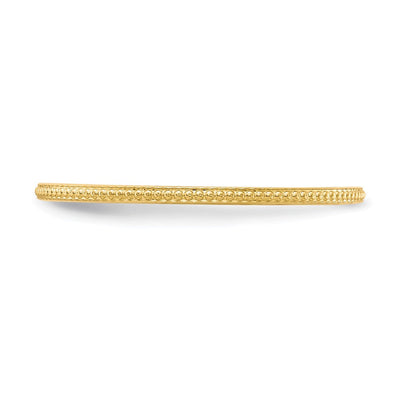 14K Yellow Gold Beaded Stackable Band