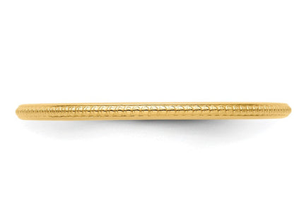 14K yellow gold stackable band, further view