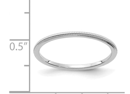 14K white gold stackable band, further view