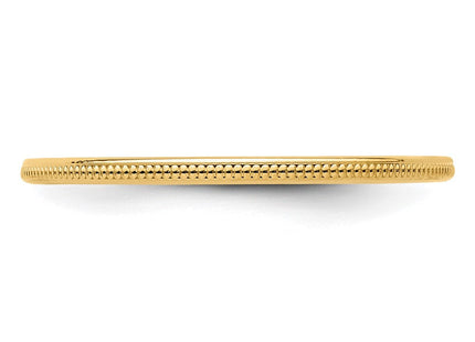 14K yellow gold stackable band, further view