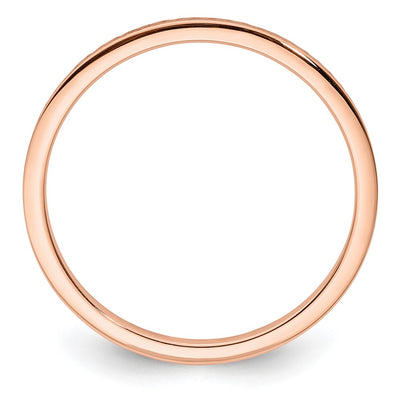 14K Rose Gold Criss-Cross Pattern Stackable Band