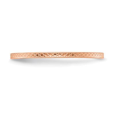 14K Rose Gold Criss-Cross Pattern Stackable Band