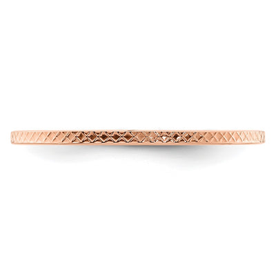 14K Rose Gold Criss-Cross Pattern Stackable Band