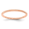 14K Rose Gold Criss-Cross Pattern Stackable Band Size 4